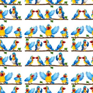 Seamless parrot Illustrazione stock