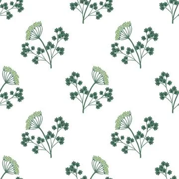 Seamless parsley pattern Stock Illustration