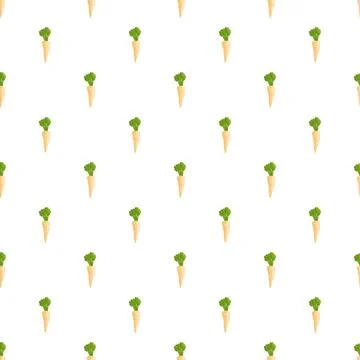 Seamless parsnip pattern creating healthy vegetable background Stock Illustration