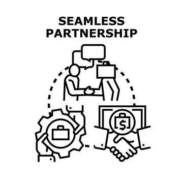 Seamless partnership connecting business development and teamwork Illustrazione stock