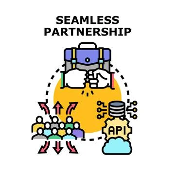 Seamless partnership vector concept for business collaboration Stock Illustration