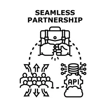 Seamless partnership vector concept for business collaboration イラスト素材