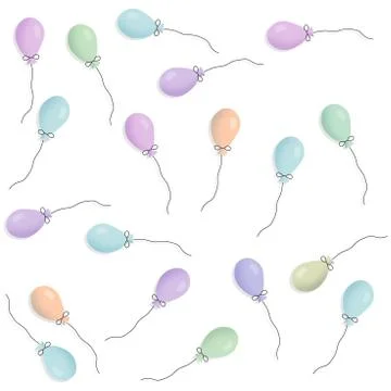 Seamless party balloon pattern on white. Seamless background Stock Illustration