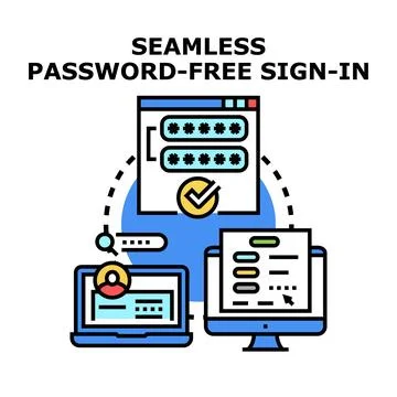 Seamless password free sign in technology concept Stock Illustration