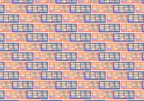 Seamless Pastel Abstract Geometric Pattern With Gradient Tiles And Brick-St.. イラスト素材
