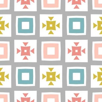 Seamless pastel colored geometric pattern for design, wrapping papers, Abstra Stock Illustration