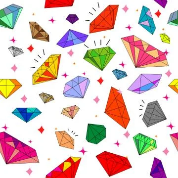 Seamless pastel diamond pattern background made of precious stones Stock Illustration