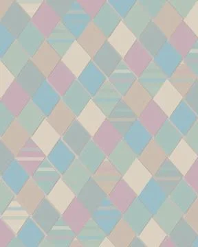 A seamless pastel diamond pattern background with soft blue, pink, and beig.. Stock-Illustration