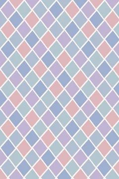 A seamless pastel diamond pattern in blue, pink, and purple creates a soft,.. 스톡 일러스트