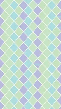 A seamless pastel diamond pattern in mint and lavender with white grid outl.. Stock Illustration