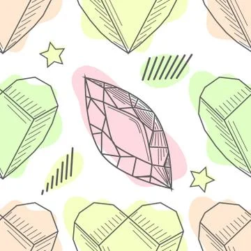 Seamless pastel diamonds pattern. Background with colorful gemstones. Illustrazione stock