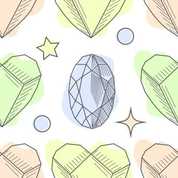 Seamless pastel diamonds pattern. Background with colorful gemstones. イラスト素材