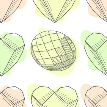 Seamless pastel diamonds pattern. Background with colorful gemstones. Illustrazione stock