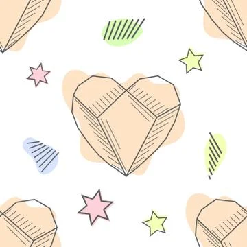 Seamless pastel diamonds pattern. Background with colorful gemstones. 스톡 일러스트