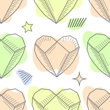Seamless pastel diamonds pattern. Background with colorful gemstones. 스톡 일러스트