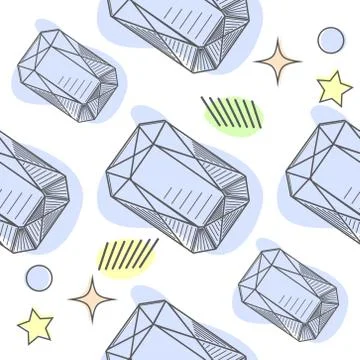 Seamless pastel diamonds pattern. Background with colorful gemstones. イラスト素材