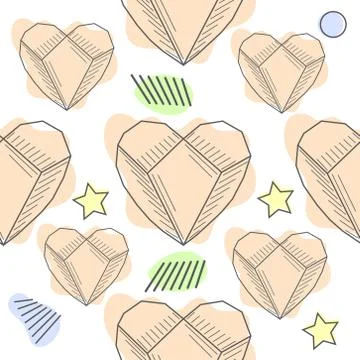 Seamless pastel diamonds pattern. Background with colorful gemstones. 스톡 일러스트
