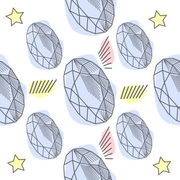 Seamless pastel diamonds pattern. Background with colorful gemstones. イラスト素材