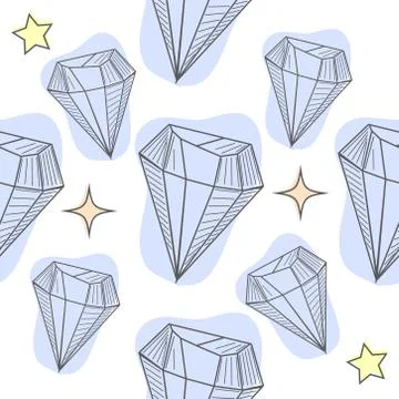 Seamless pastel diamonds pattern. Background with colorful gemstones. 스톡 일러스트