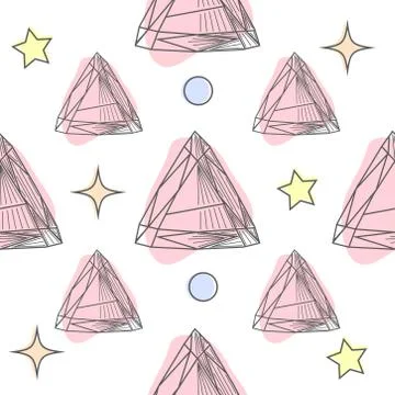 Seamless pastel diamonds pattern. Background with colorful gemstones. 스톡 일러스트
