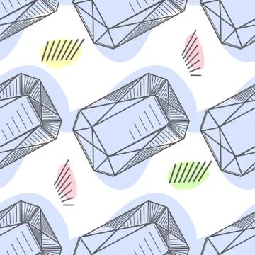 Seamless pastel diamonds pattern. Background with colorful gemstones. 스톡 일러스트