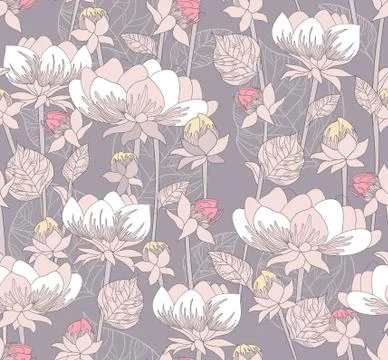 Seamless pastel floral pattern. background with flowers Stock Illustration