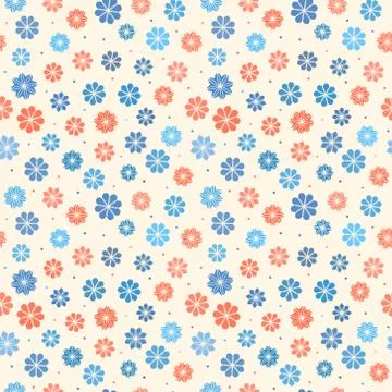 Seamless pastel floral pattern Stock Illustration
