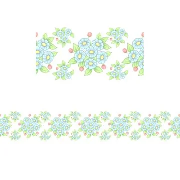 Seamless pastel flower element Stock Illustration