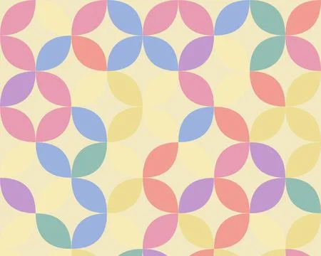 A seamless pastel geometric leaf pattern with soft multicolor blocks, creat.. 库存插图