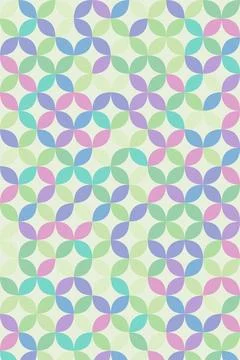 Seamless pastel geometric leaf pattern with soft mint, blue, pink, and lave.. 库存插图