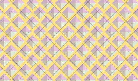 Seamless Pastel Geometric Pattern With Triangles and Diamonds Retro Decorat.. Stock Illustration