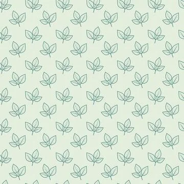 Seamless pastel green leaf pattern.  Elegant minimalist design ideal for back Stock Illustration