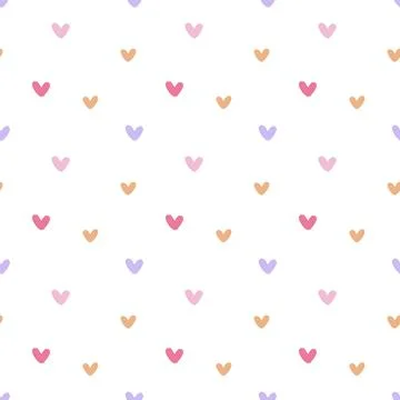 Seamless Pastel Heart Pattern Cute Romantic Background for Valentine and Wedding Stock Illustration