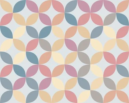 Seamless pastel leaf pattern with overlapping rounded leaves in soft pink, .. 库存插图