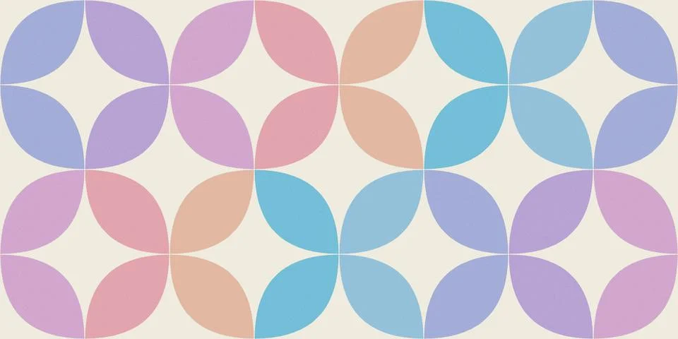 A seamless pastel leaf pattern with soft purple, blue, and pink tones creat.. 库存插图
