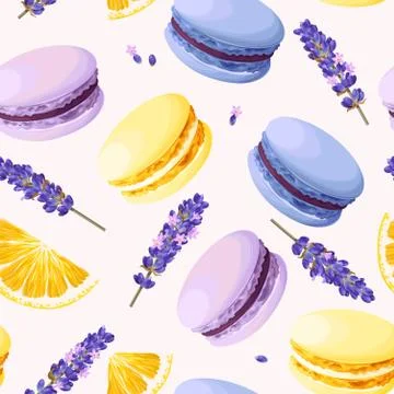 Seamless pastel macarons Stock Illustration