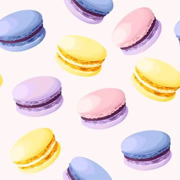 Seamless pastel macarons Stock Illustration