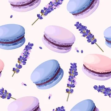 Seamless pastel macarons Stock Illustration