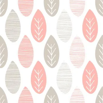 Seamless pastel nature vector pattern. Hand drawn abstract spring ornament Ilustração Stock