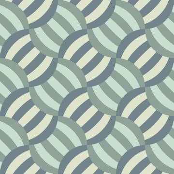 Seamless pastel pattern in 60s style. Olive color. Stock Illustration