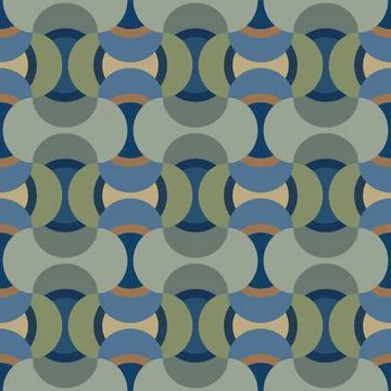 Seamless pastel pattern in 60s style. Template for fabric or wrapping. Stock Illustration