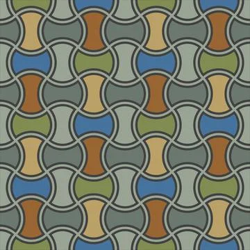 Seamless pastel pattern in 60s style. Template for fabric or wrapping. Stock Illustration