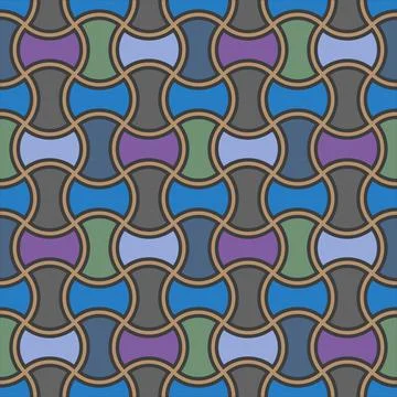 Seamless pastel pattern in 60s style. Template for fabric or wrapping. Stock Illustration