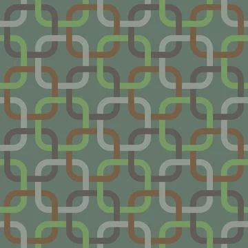 Seamless pastel pattern in 60s style. Khaki template for fabric or wrapping. Stock Illustration