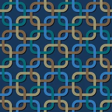 Seamless pastel pattern in 60s style. Template for fabric or wrapping. Blue. Stock Illustration