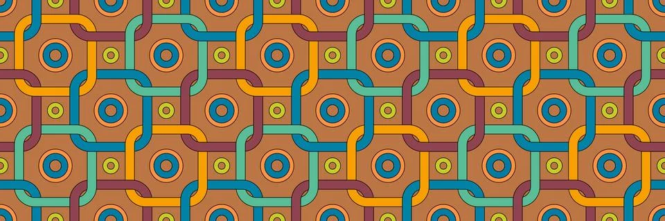 Seamless pastel pattern in 60s style. Template for fabric or wrapping. Stock Illustration