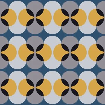 Seamless pastel pattern in 60s style. Template for fabric or wrapping. Stock Illustration