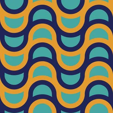 Seamless pastel pattern in 60s style. Wrapping paper pattern. Stock Illustration