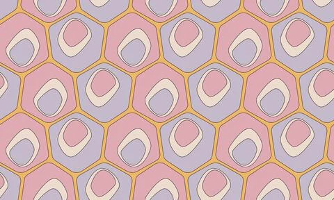 Seamless pastel pattern in 60s style. Wrapping paper pattern. 스톡 일러스트