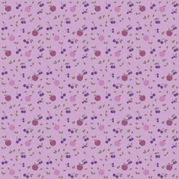 Seamless pastel pattern with cherries and apples Stock Illustration